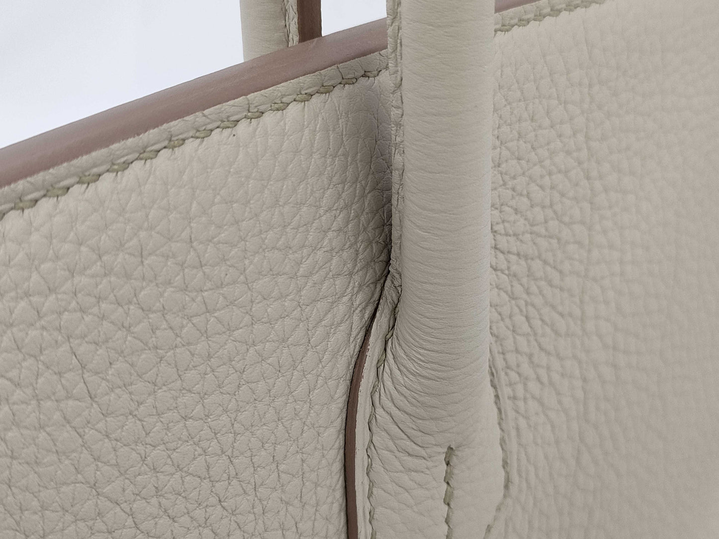 HERMES Birkin 30 Beton Silver Hardware C Stamp Handbag