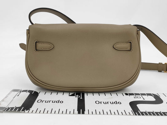 HERMES Kelly Move Shoulder Bag in Beige Marfa Leather with Gold Hardware and Double Stamp