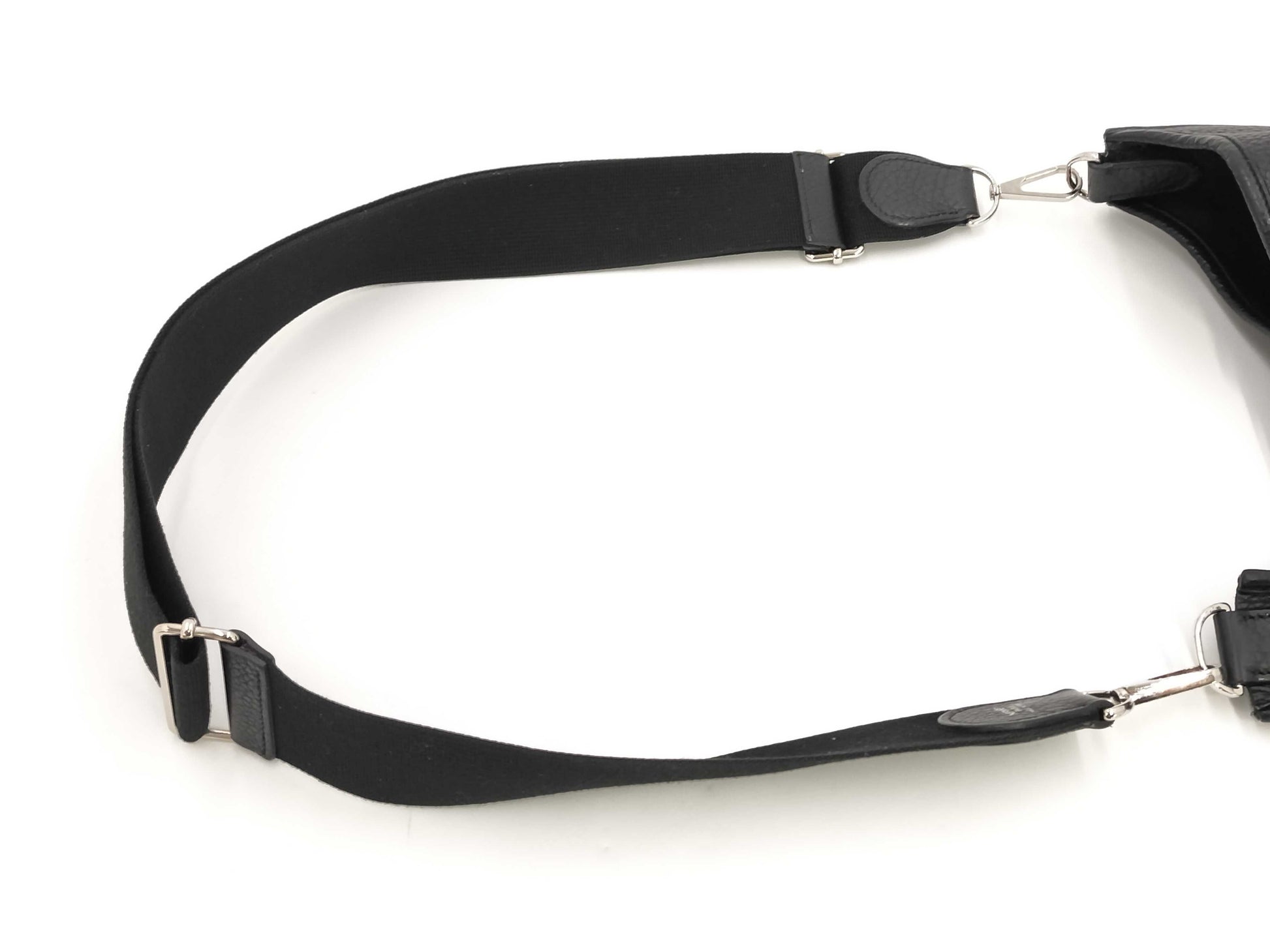 HERMES Evelyn 3PM Taurillon Black Shoulder Bag with Silver Hardware