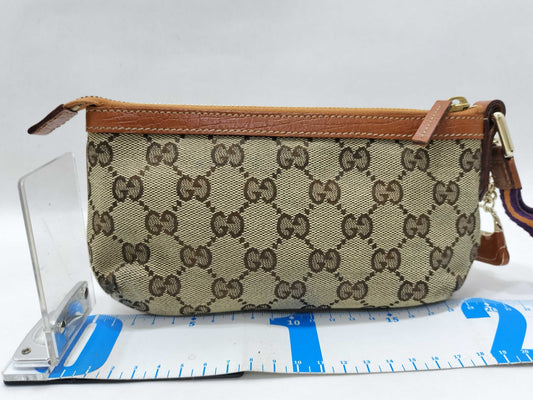 GUCCI GG Canvas Pouch with Jackie Clasp