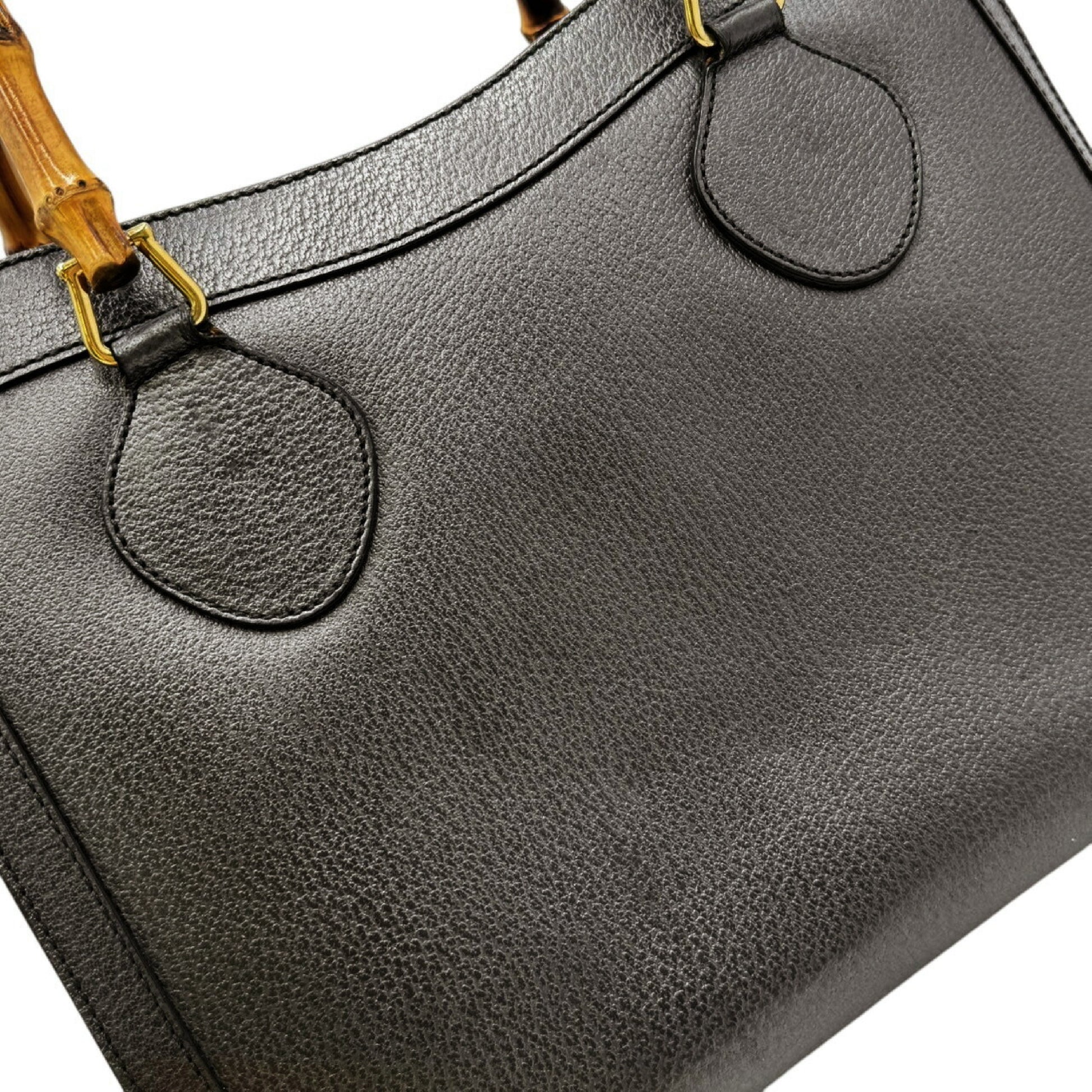 GUCCI Bamboo Handbag Tote Bag 002 0260 200110 Gray Leather Tote Bag