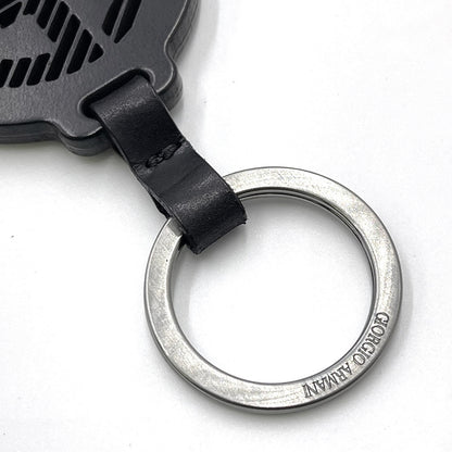GIORGIO ARMANI Men's Key Ring with Logo and Bag Charm, Black, Y2R424