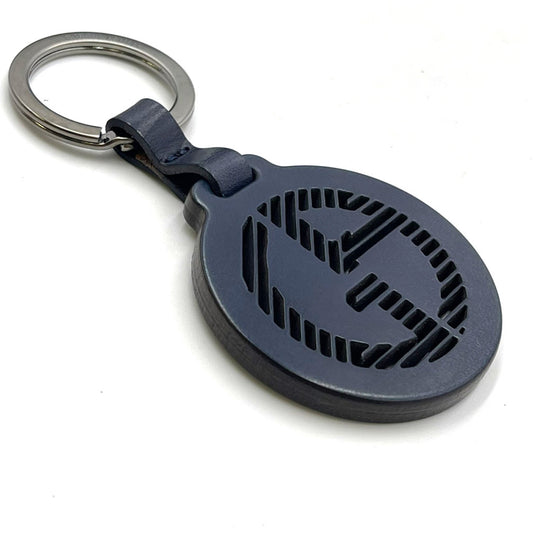 GIORGIO ARMANI Men's Key Ring, Logo Bag Charm, Dark Blue, Y2R424