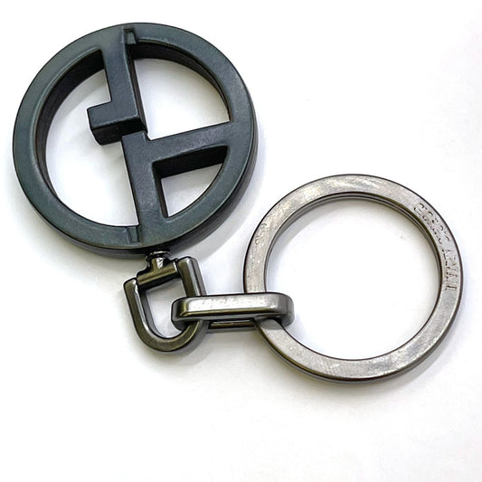 GIORGIO ARMANI Armani Key Ring Y2R407 Men's GIORGIO ARMANI Giorgio Armani Key Holder Logo Bag Charm Leather Dark Blue Key Case/Key Holder