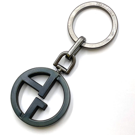 GIORGIO ARMANI Armani Key Ring Y2R407 Men's GIORGIO ARMANI Giorgio Armani Key Holder Logo Bag Charm Leather Dark Blue Key Case/Key Holder