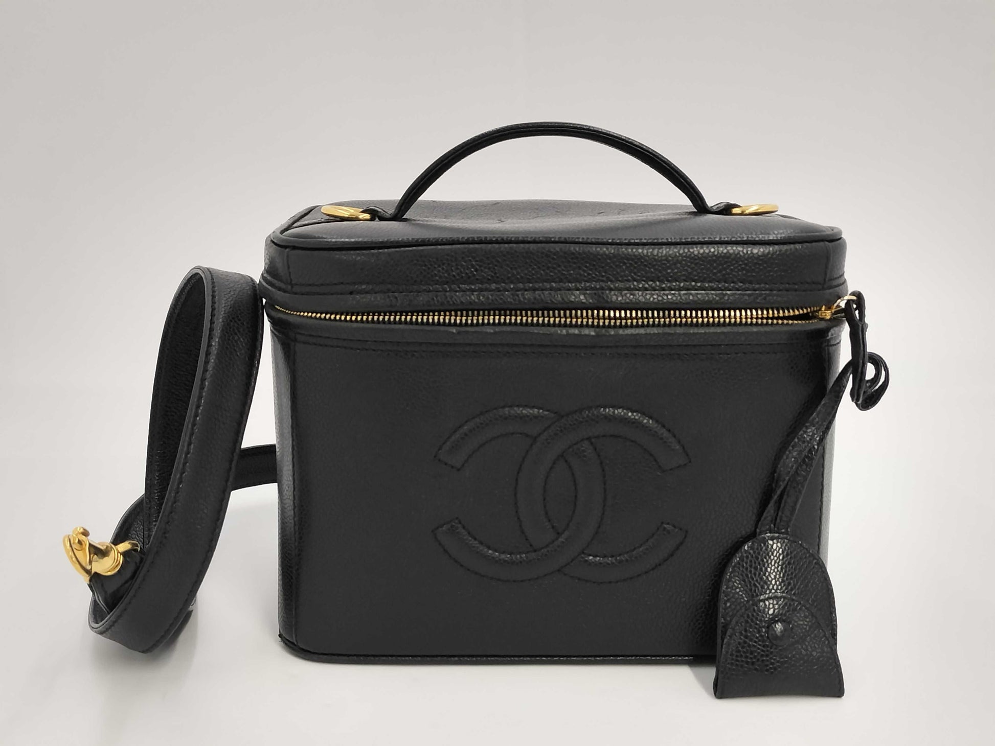 CHANEL Caviar Skin Vity Bag with Seal Vanity Bag