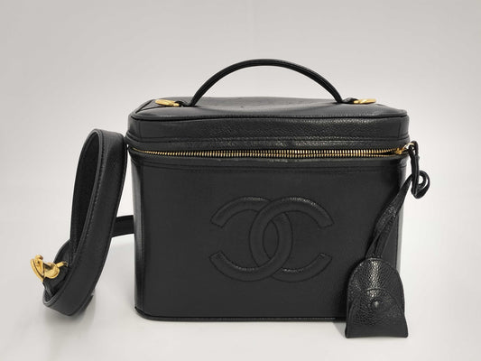 CHANEL Caviar Skin Vity Bag with Seal Vanity Bag