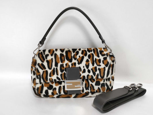 FENDI Mamma Bucket Harako Leopard Print Shoulder Bag