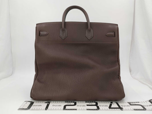 HERMES Haute Couture 45 Taurillon Clemence Leather, Dark Brown with Silver Hardware, 1999, Handbag