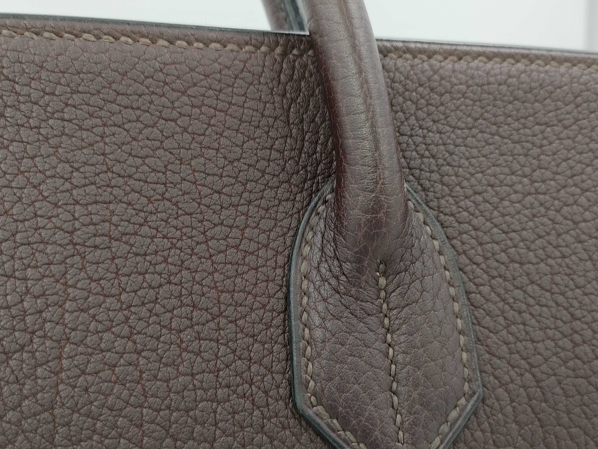 HERMES Haute Couture 45 Taurillon Clemence Leather, Dark Brown with Silver Hardware, 1999, Handbag