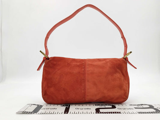 FENDI Suede Orange Handbag