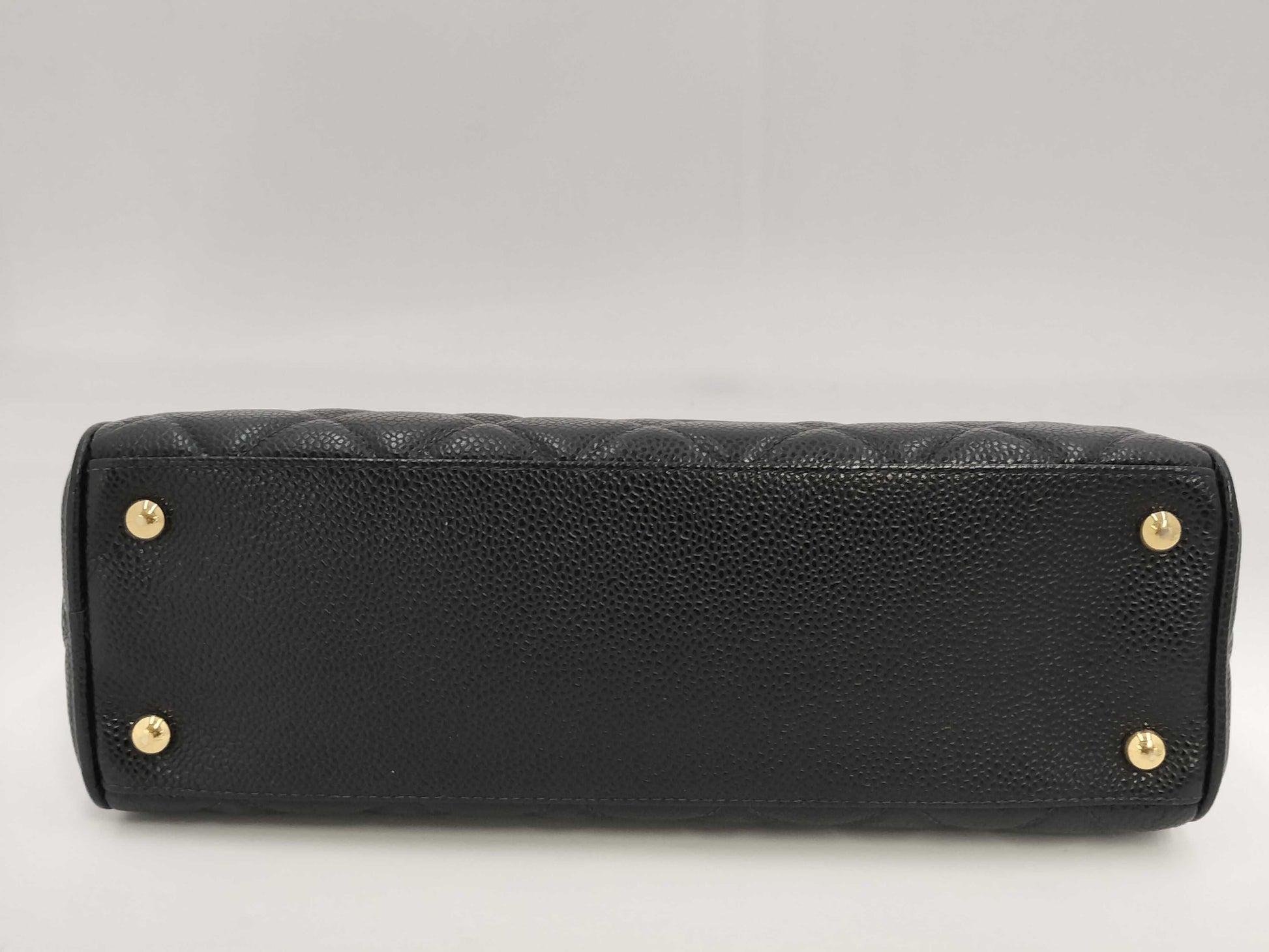 CHANEL Mini Boston Bag, Black, Caviar, with Seal