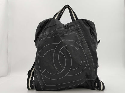 CHANEL Backpack Nylon Black Backpack