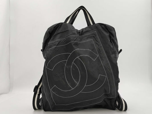 CHANEL Backpack Nylon Black Backpack
