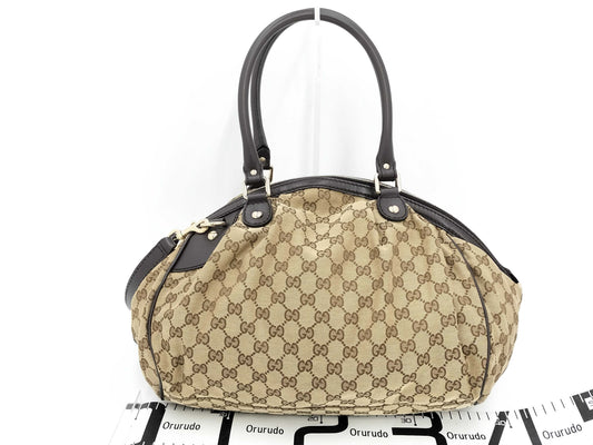 GUCCI Canvas Shoulder Bag Handbag