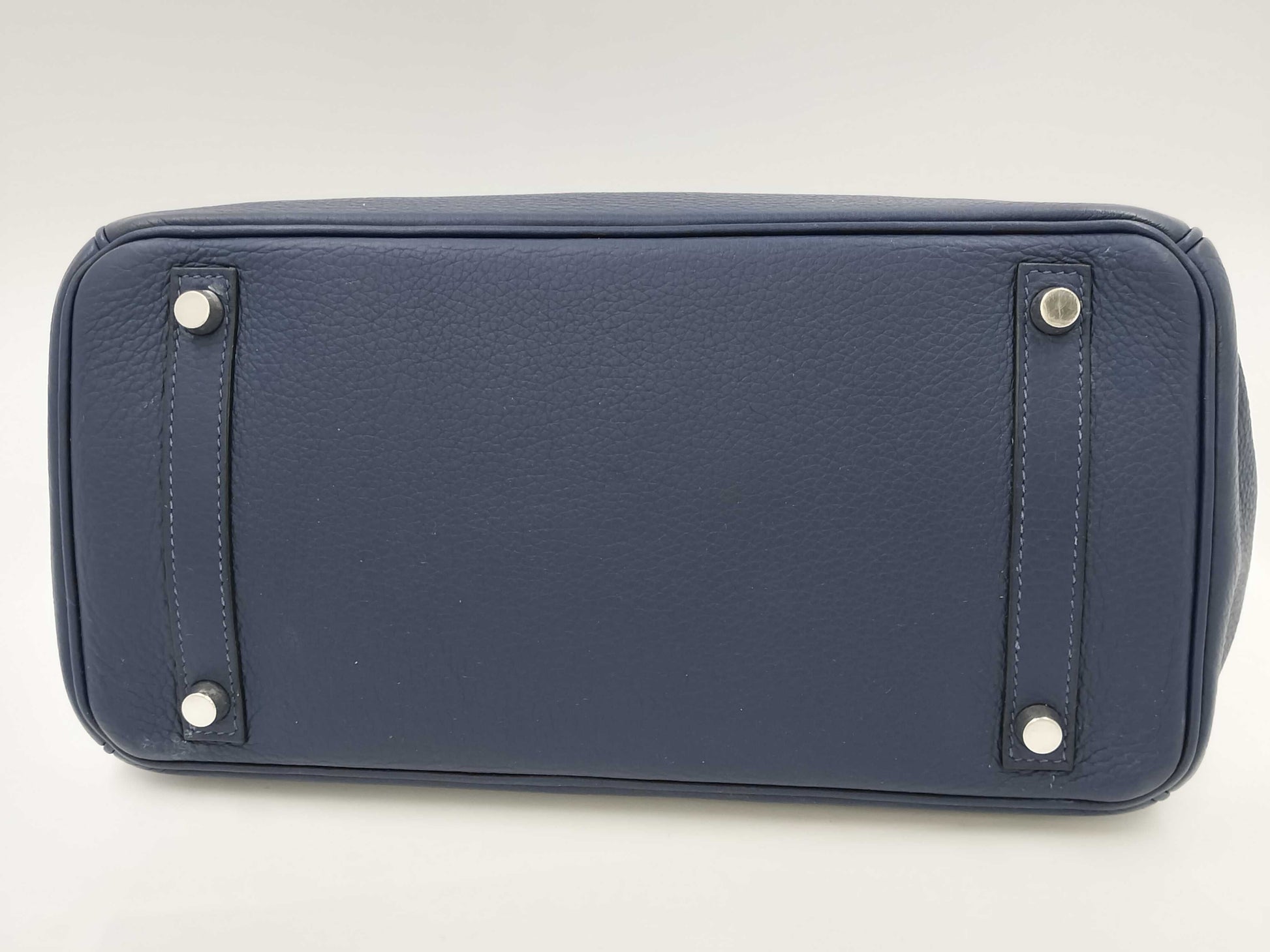 HERMES Birkin 30 Verso Togo Blue Indigo Silver Hardware Handbag