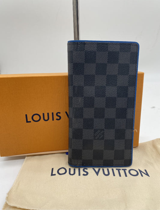 LOUIS VUITTON Damier Graphite Portefeuille Brazza N41688 SP0128 Second Bag with Box and Bag