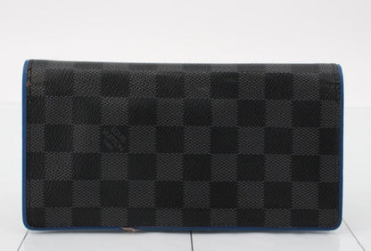 LOUIS VUITTON Damier Graphite Portefeuille Brazza N41688 SP0128 Second Bag with Box and Bag