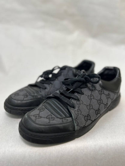 GUCCI GG Logo Leather Canvas Sneakers 5 1/2 Sneakers