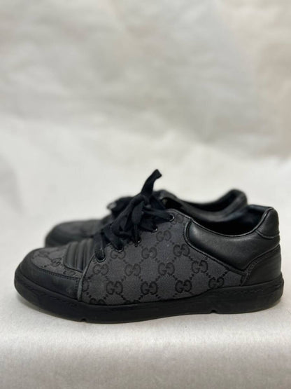 GUCCI GG Logo Leather Canvas Sneakers 5 1/2 Sneakers