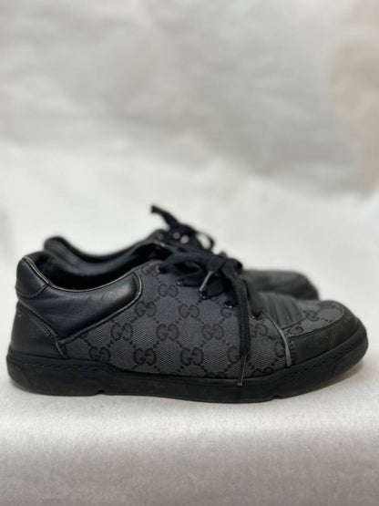 GUCCI GG Logo Leather Canvas Sneakers 5 1/2 Sneakers
