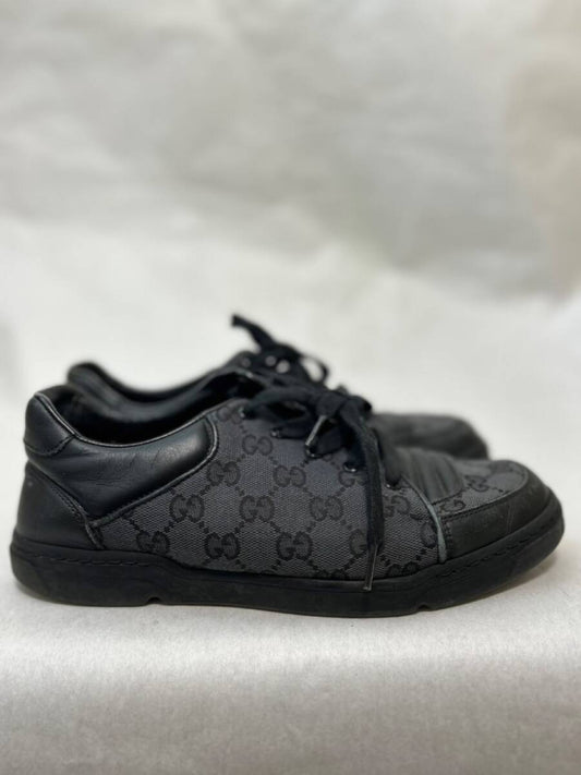 GUCCI GG Logo Leather Canvas Sneakers 5 1/2 Sneakers