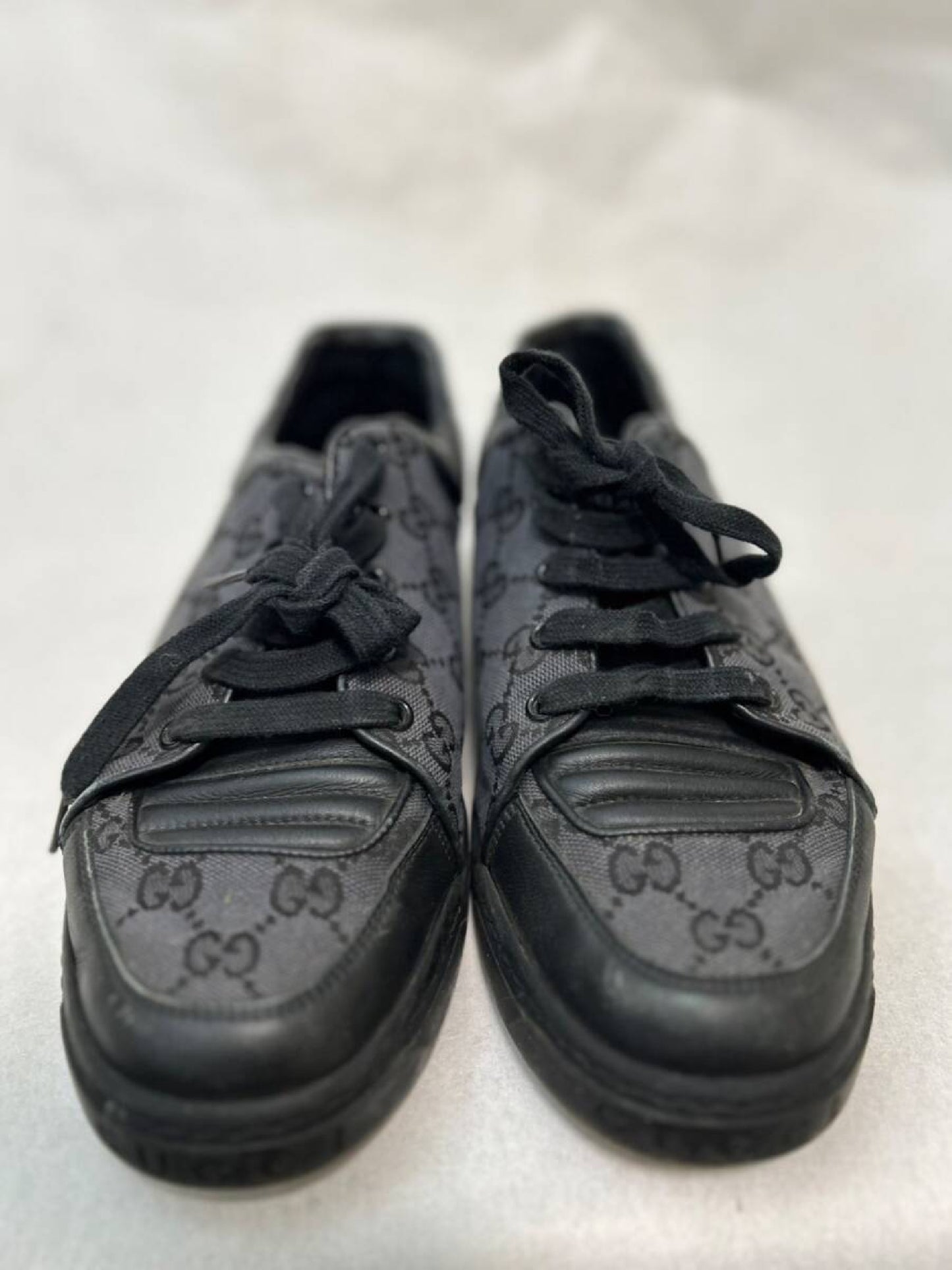 GUCCI GG Logo Leather Canvas Sneakers 5 1/2 Sneakers