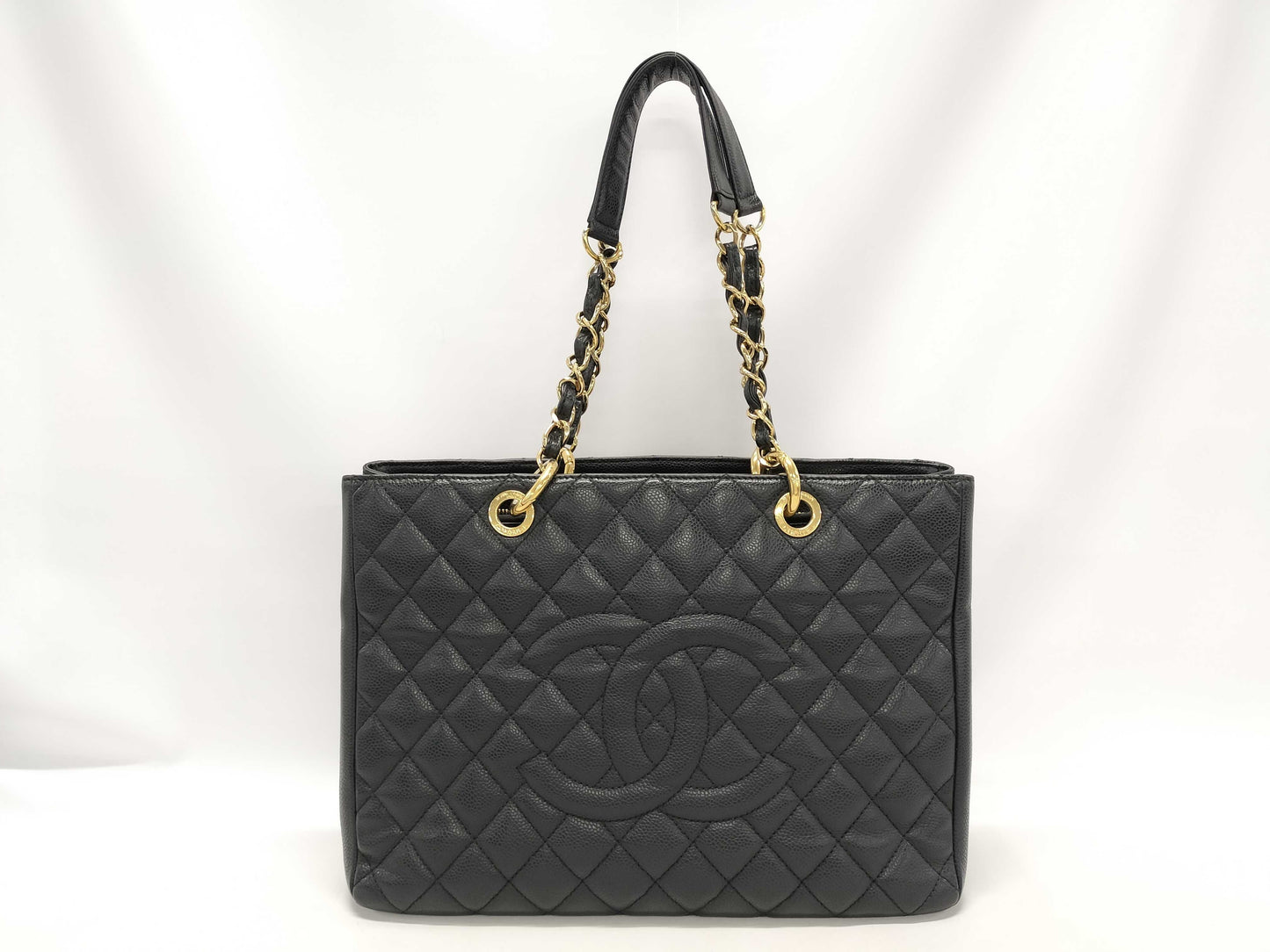 CHANEL Caviar Skin Coco Mark GST Shoulder Tote Bag