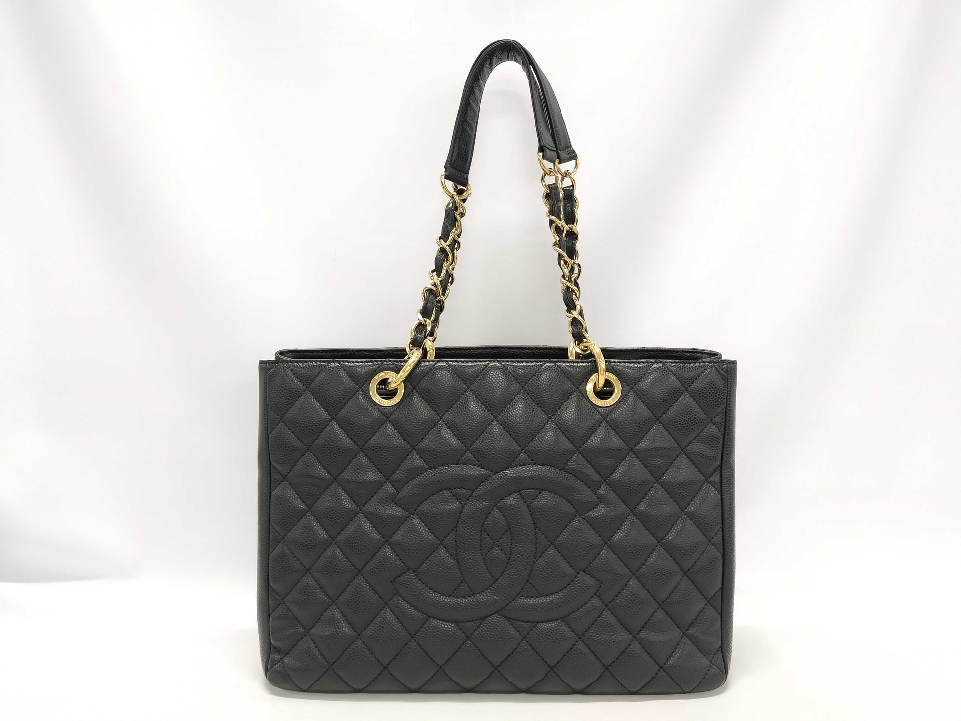 CHANEL Caviar Skin Coco Mark GST Shoulder Tote Bag
