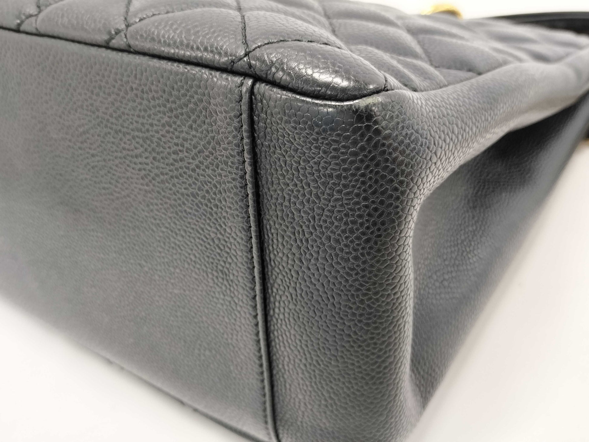 CHANEL Caviar Skin Coco Mark GST Shoulder Tote Bag