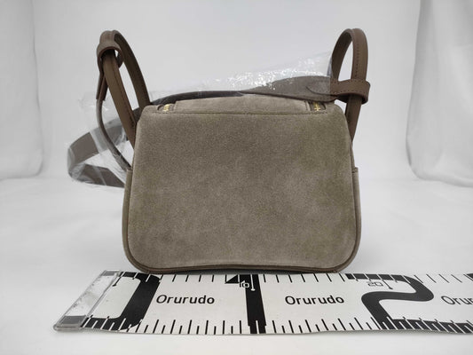 HERMES Lindy Mini W Stamp Grizzly Etoupe Gold Hardware Shoulder Bag