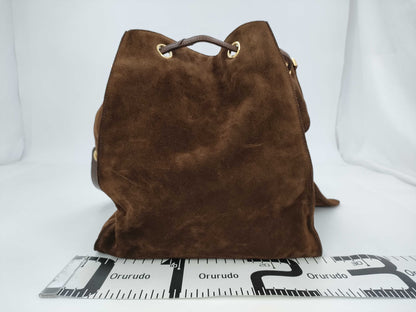 CHANEL Bucket Drawstring Shoulder Bag, Large COCO, Dark Brown/Suede, with Pouch, Dust Bag, G Card, and Booklet