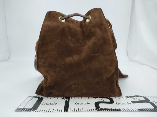CHANEL Bucket Drawstring Shoulder Bag, Large COCO, Dark Brown/Suede, with Pouch, Dust Bag, G Card, and Booklet
