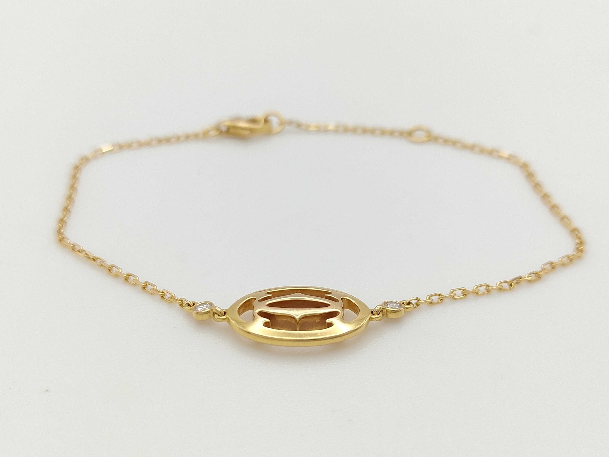 Cartier Logo Double C 2PD PG Au750 2.9g Bracelet/Bangle 