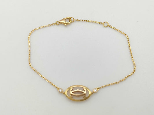 Cartier Logo Double C 2PD PG Au750 2.9g Bracelet/Bangle 