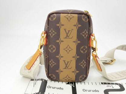 LOUIS VUITTON NIGO Monogram Stripe Double Phone Pouch M81005 Shoulder Bag