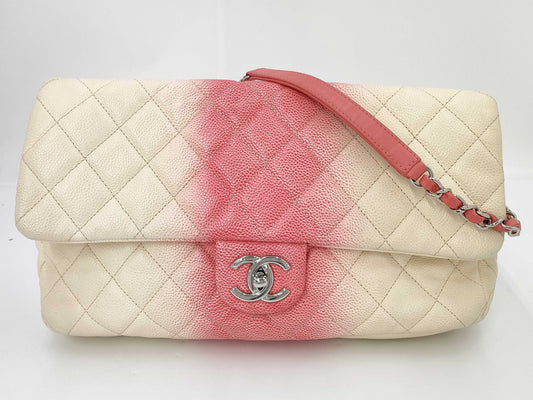 CHANEL Matelasse Caviar Skin Double Chain Shoulder Bag