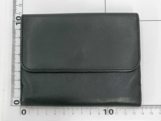 FENDI Leather Double Hook Bifold Wallet Black Wallet