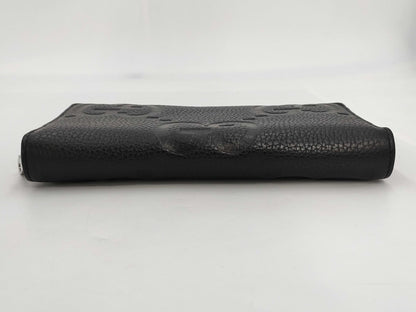 GUCCI 739484 Jumbo GG Leather Round Zip Wallet in Black, with Box and Dust Bag