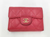 CHANEL Lambskin Matelasse Compact Wallet Leather GD Hardware Pink Seal 25241353 Wallet