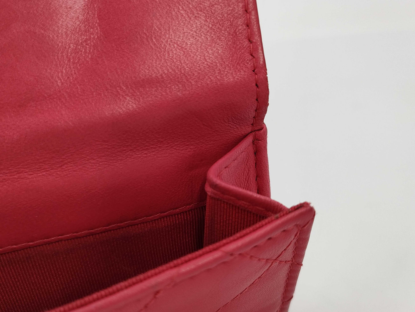 CHANEL Lambskin Matelasse Compact Wallet Leather GD Hardware Pink Seal 25241353 Wallet