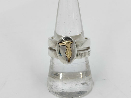 TRUSSARDI SV925 x 18K Ring 8.0g