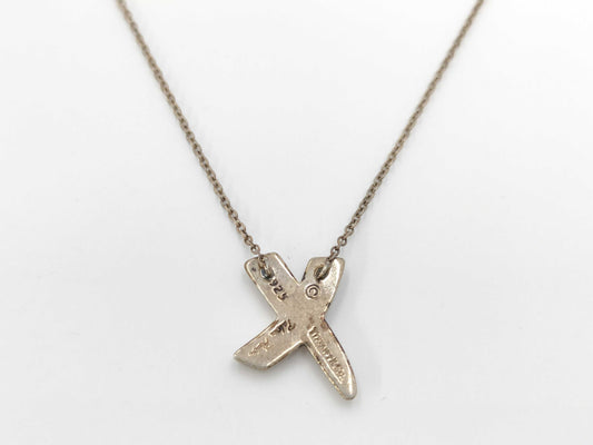 Tiffany & Co. Paloma Picasso Kiss Cross Necklace in SV925, 2.7g