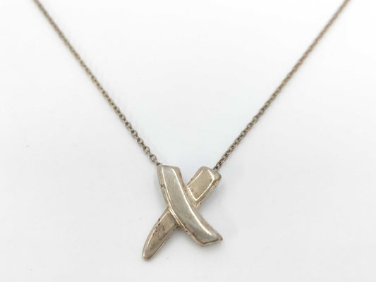 Tiffany & Co. Paloma Picasso Kiss Cross Necklace in SV925, 2.7g