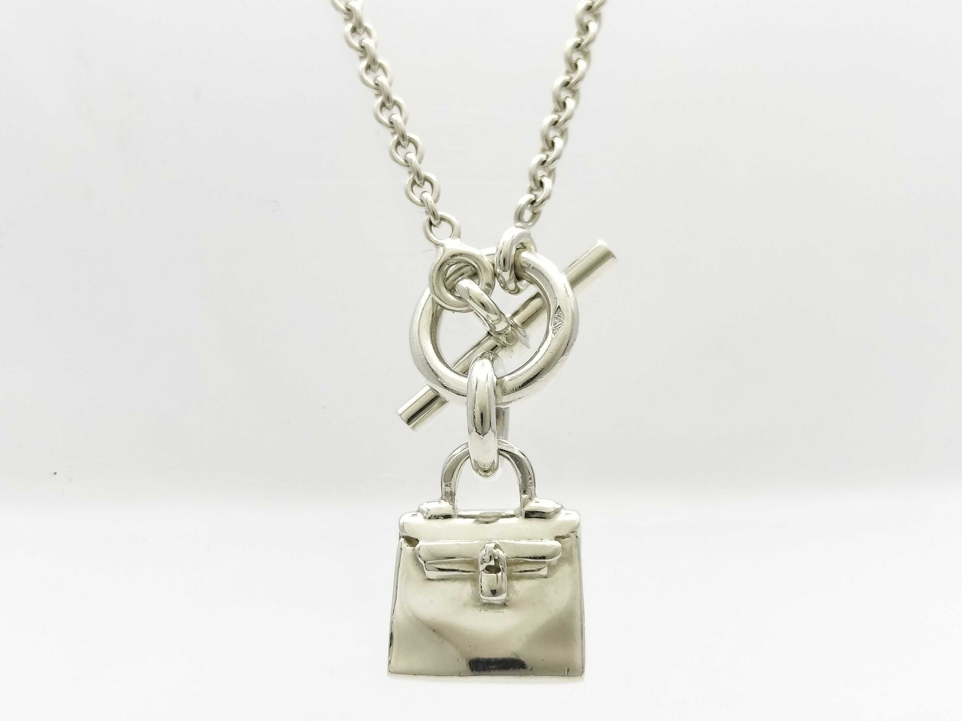 HERMES Hermes Ag925 Kelly Necklace Silver Necklace