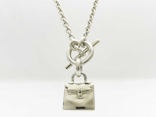 HERMES Hermes Ag925 Kelly Necklace Silver Necklace