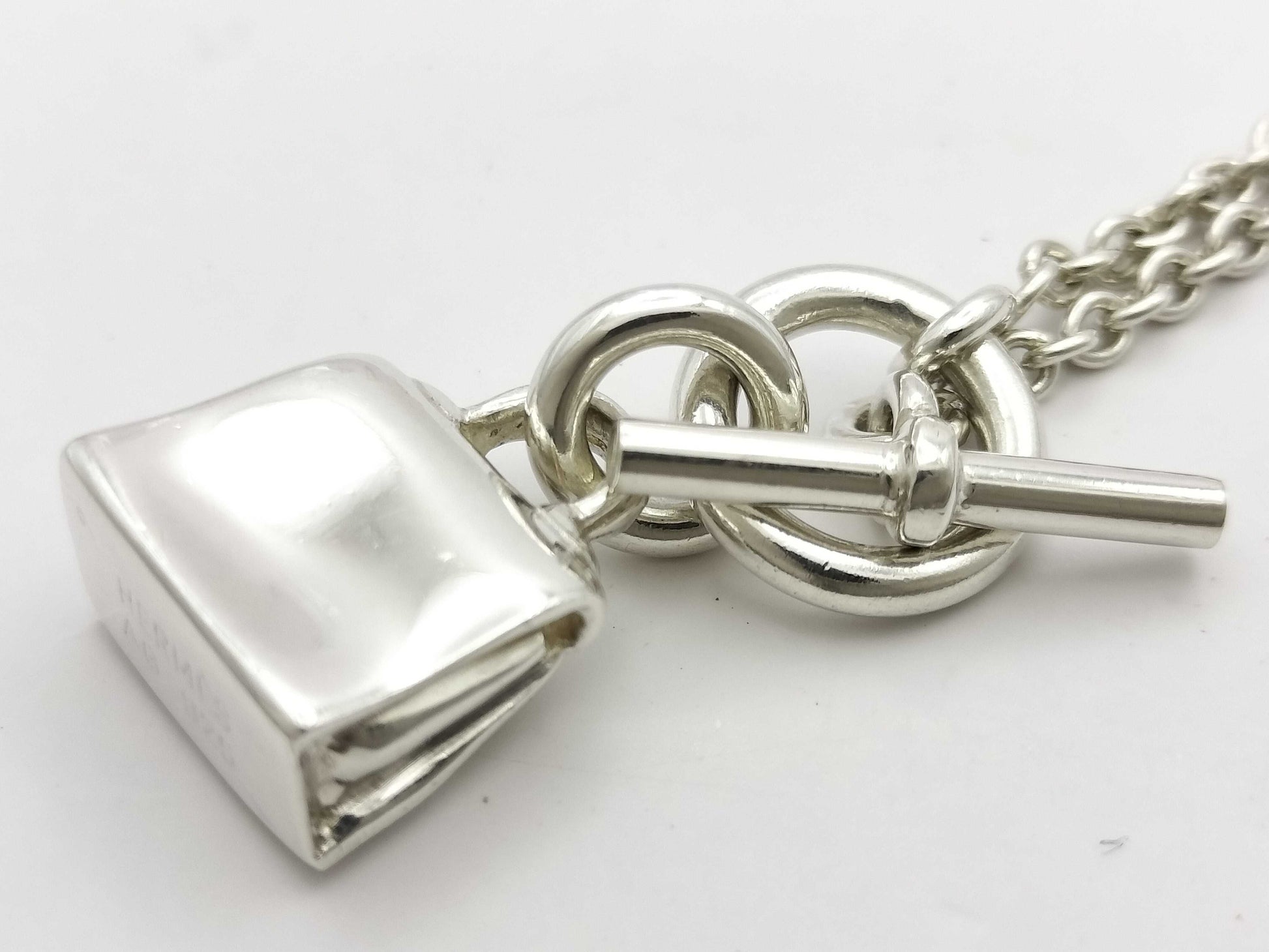 HERMES Hermes Ag925 Kelly Necklace Silver Necklace