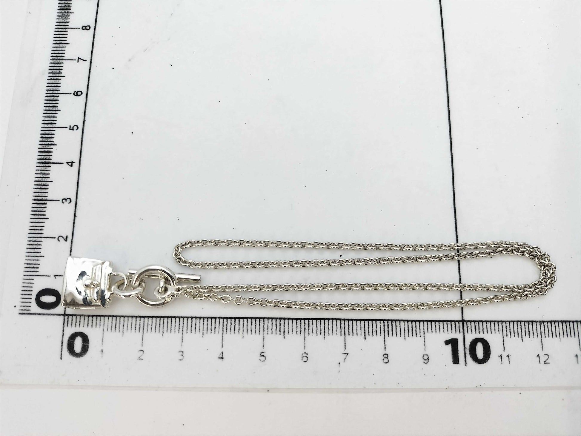 HERMES Hermes Ag925 Kelly Necklace Silver Necklace