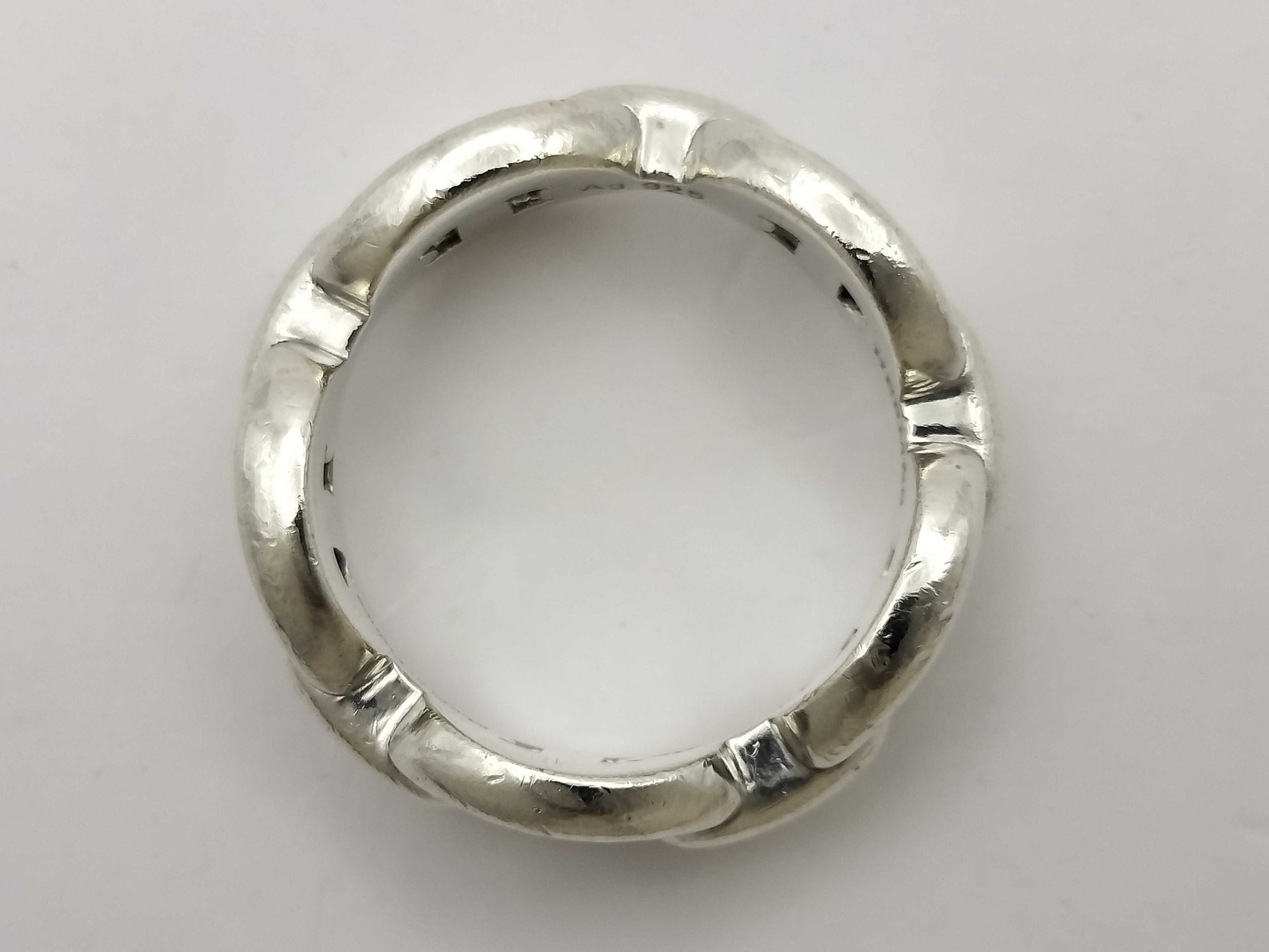 HERMES Ag925 Chaine d'Ancre Enchaine #49 Silver Ring
