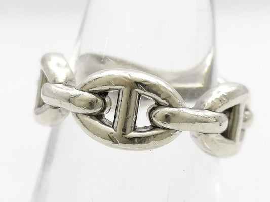 HERMES Ag925 Chaine d'Ancre Enchaine #49 Silver Ring